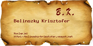 Belinszky Krisztofer névjegykártya
